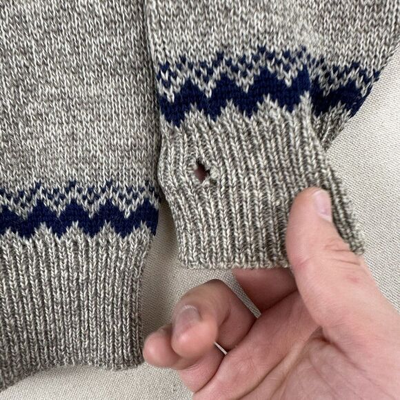 Vintage LL Bean Sweater Women’s Medium Fair Isle Collared 1/4 Zip - Picture 16 of 16